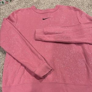 Nike Women's Pink Sweater Soft Sparkles Like New Size Large